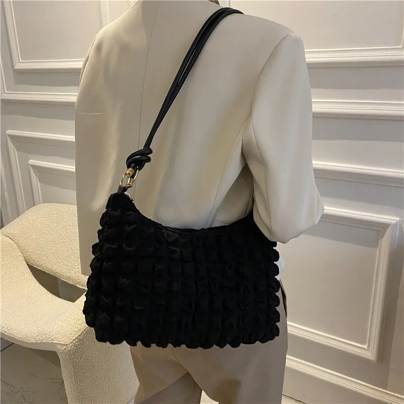 Women's Large Capacity Plaid Shoulder Underarm Bag