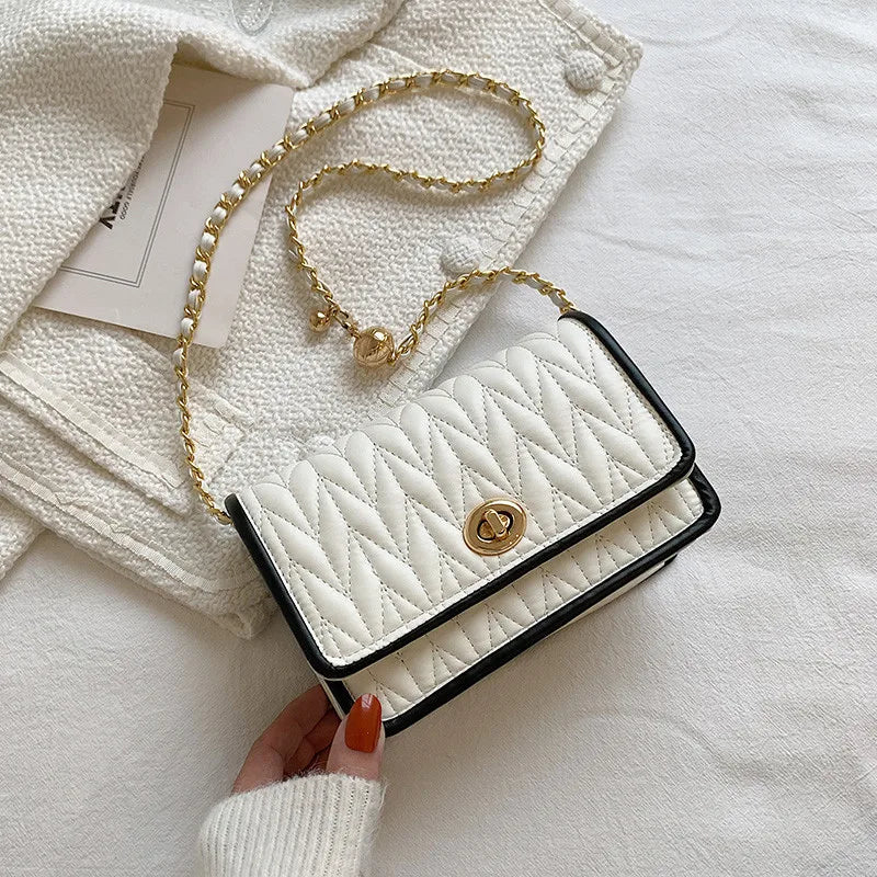 Small Square Shoulder Crossbody Bag Chain Winter Style