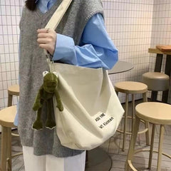 Canvas Shoulder Bag Large Capacity Harajuku Print Handbag
