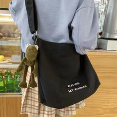 Canvas Shoulder Bag Large Capacity Harajuku Print Handbag