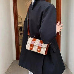 Women's Shoulder Bag Autumn Winter Contrast Portable Crossbody Casual Square Bag
