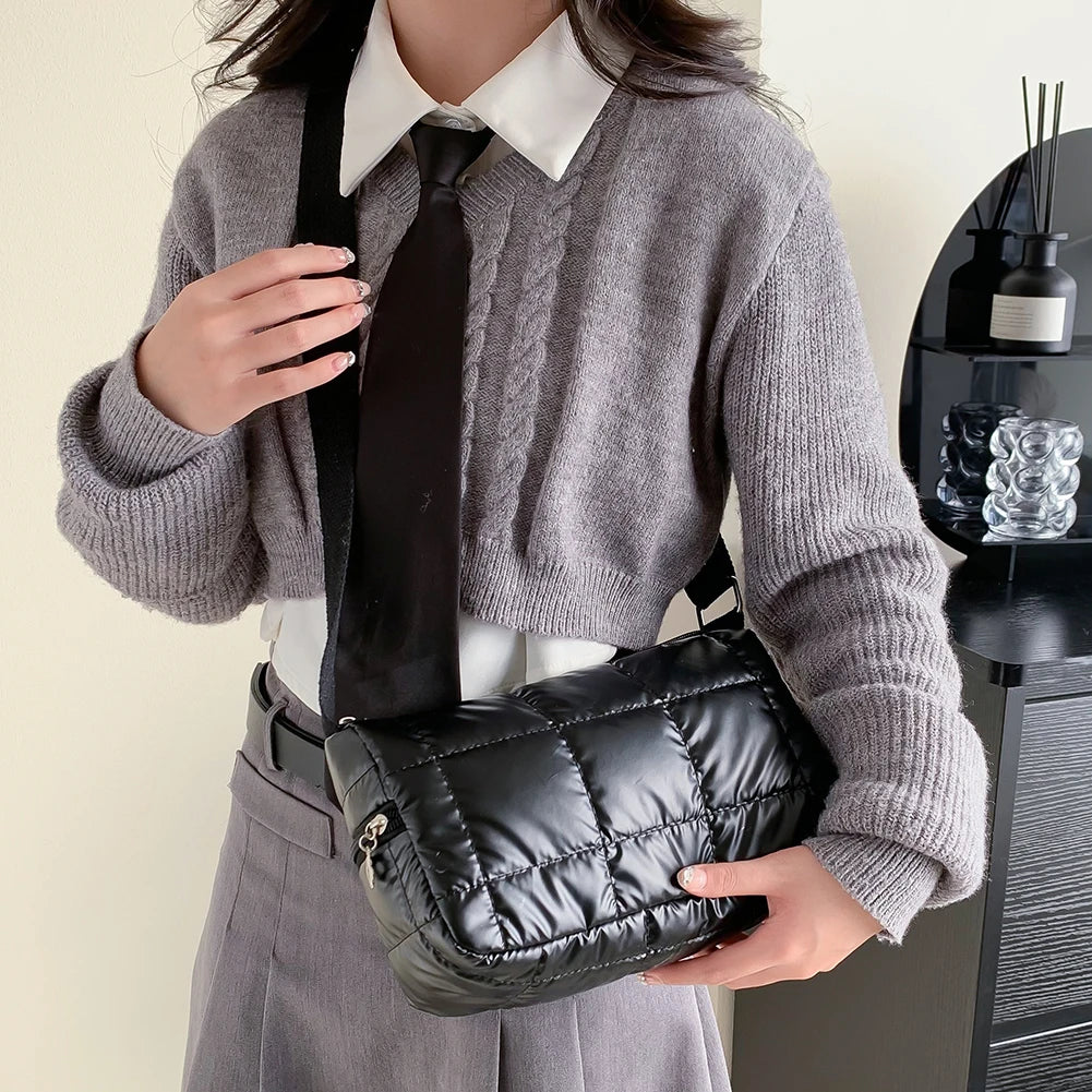 Women's Check Pattern Shoulder Bag Small Handbag Tote Purse