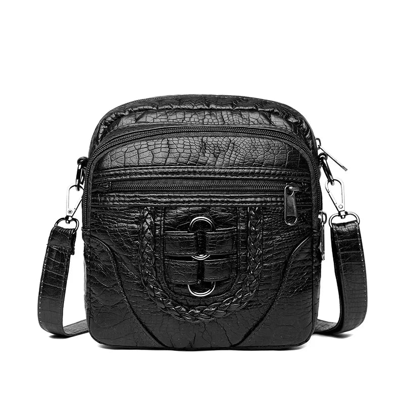 Women's Crossbody Bag High PU Leather Shoulder Zipper Messenger Casual