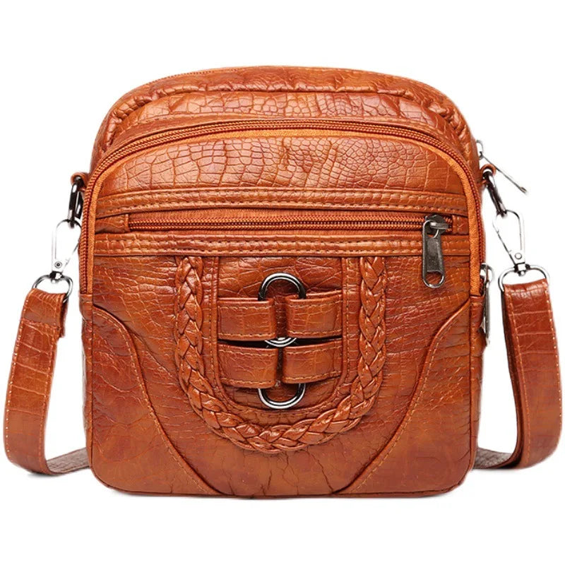 Women's Crossbody Bag High PU Leather Shoulder Zipper Messenger Casual