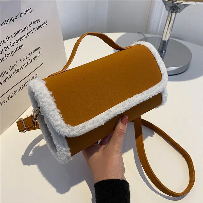 Women's Plush Winter Crossbody Camera Bag