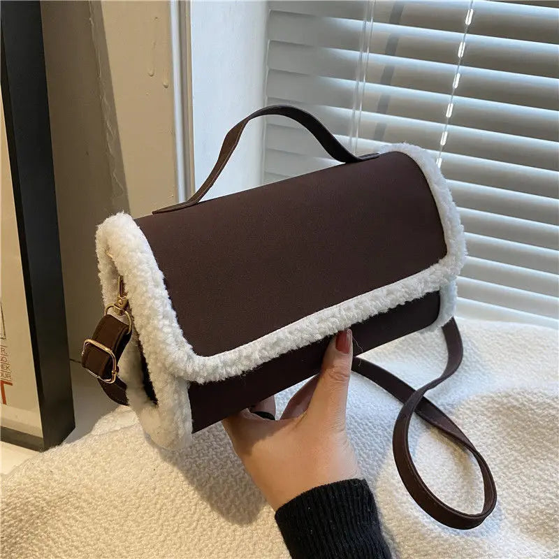 Women's Plush Winter Crossbody Camera Bag