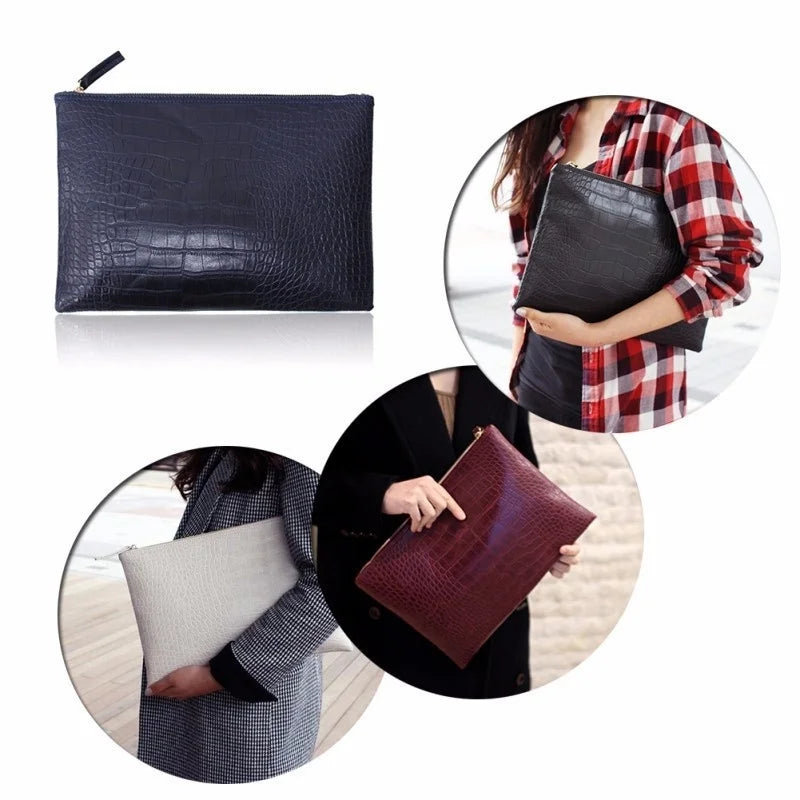 Crocodile Pattern Clutch Dinner Bag Envelope Package Women's Bag
