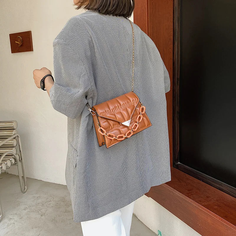 Small Square Crossbody Bag Chain Western Style for Women