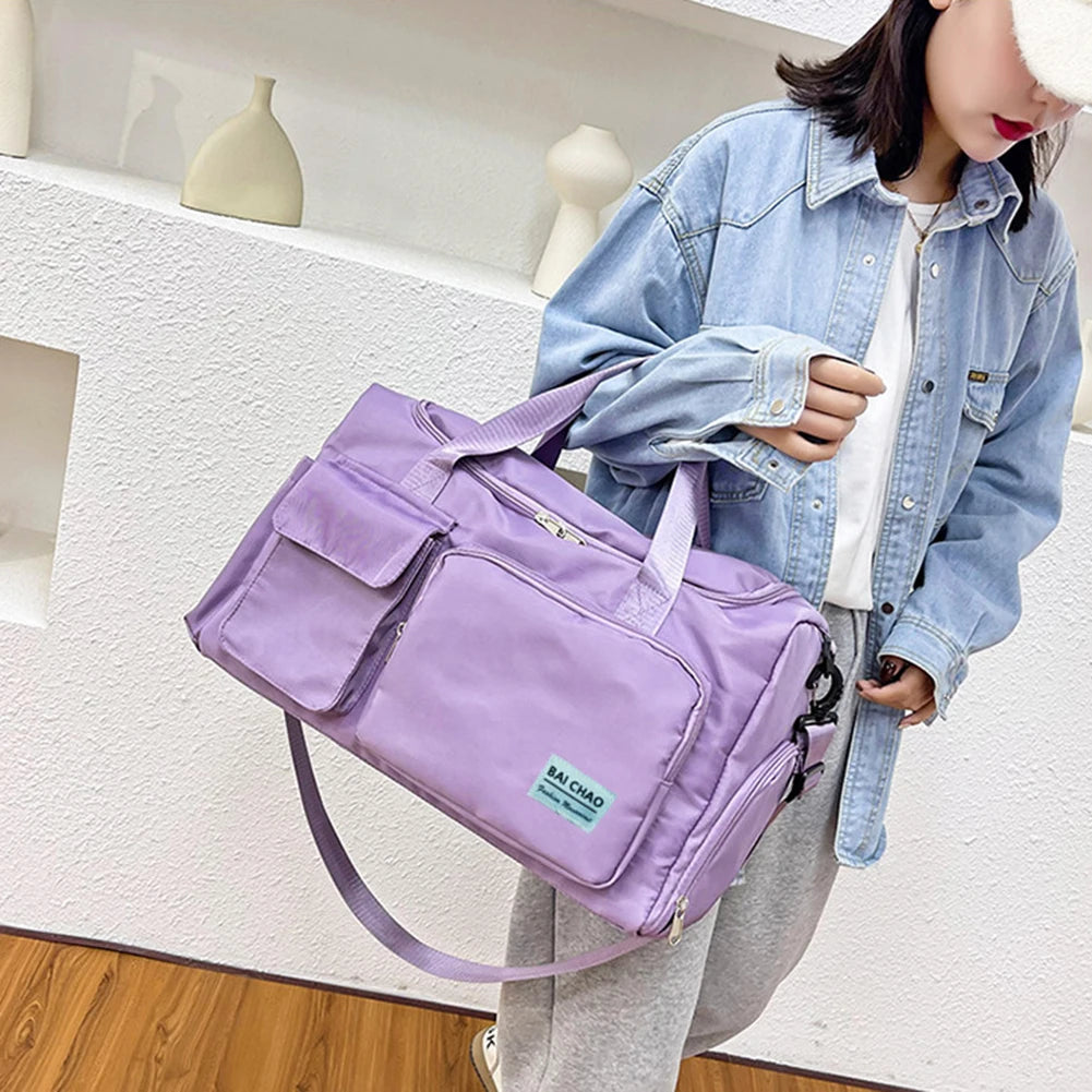 Women's Letter Patchwork Sports Bag Large Capacity Shoulder Crossbody