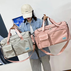 Women's Letter Patchwork Sports Bag Large Capacity Shoulder Crossbody