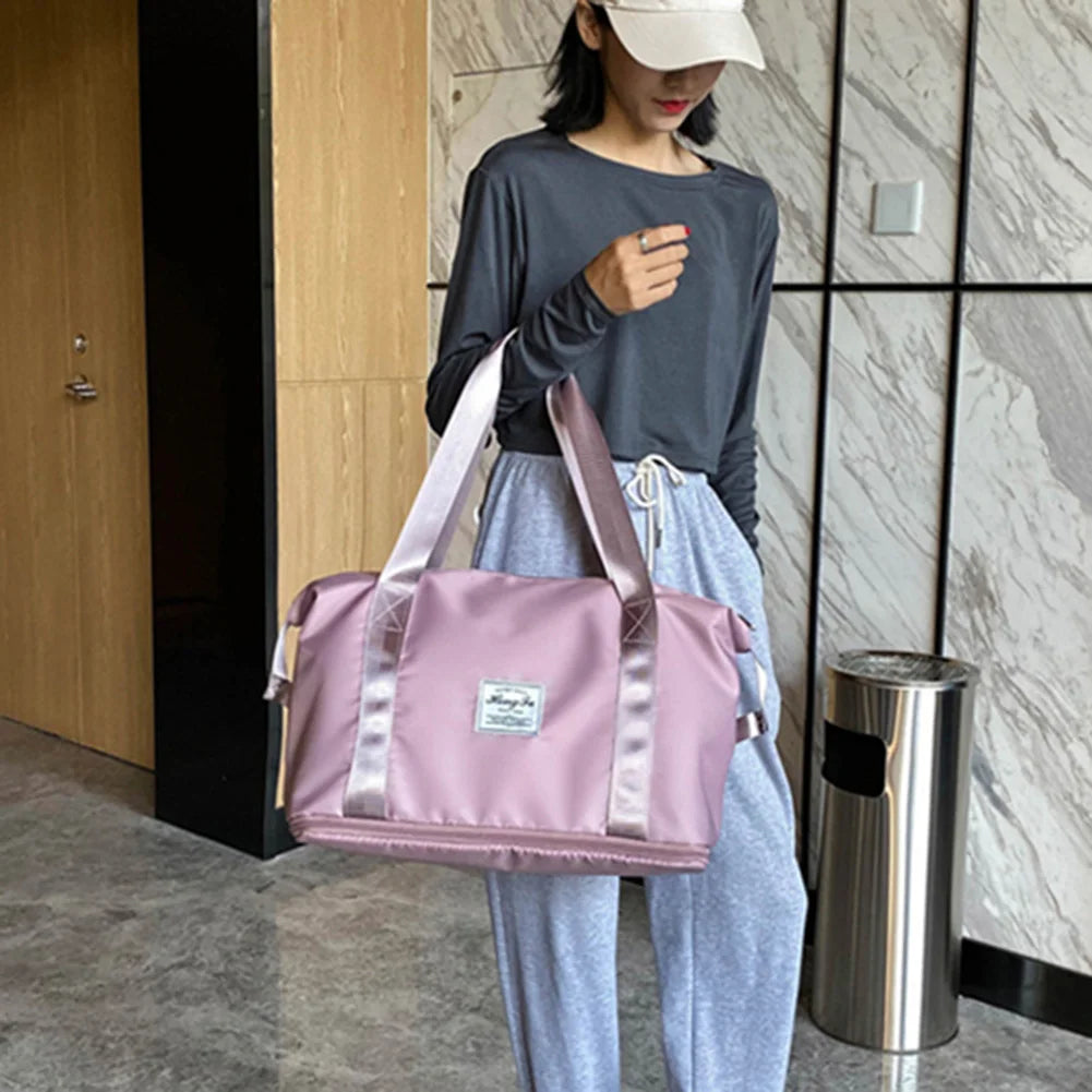 Patchwork Fitness Travel Shoulder Tote Bag for Women