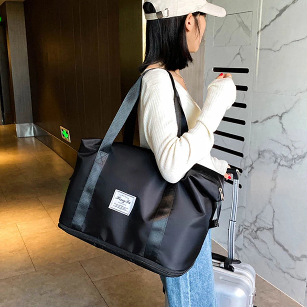 Patchwork Fitness Travel Shoulder Tote Bag for Women