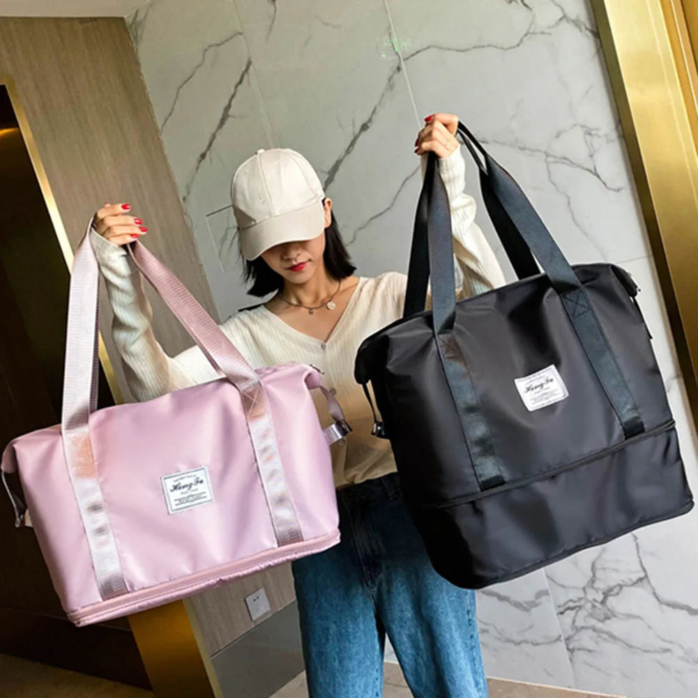 Patchwork Fitness Travel Shoulder Tote Bag for Women