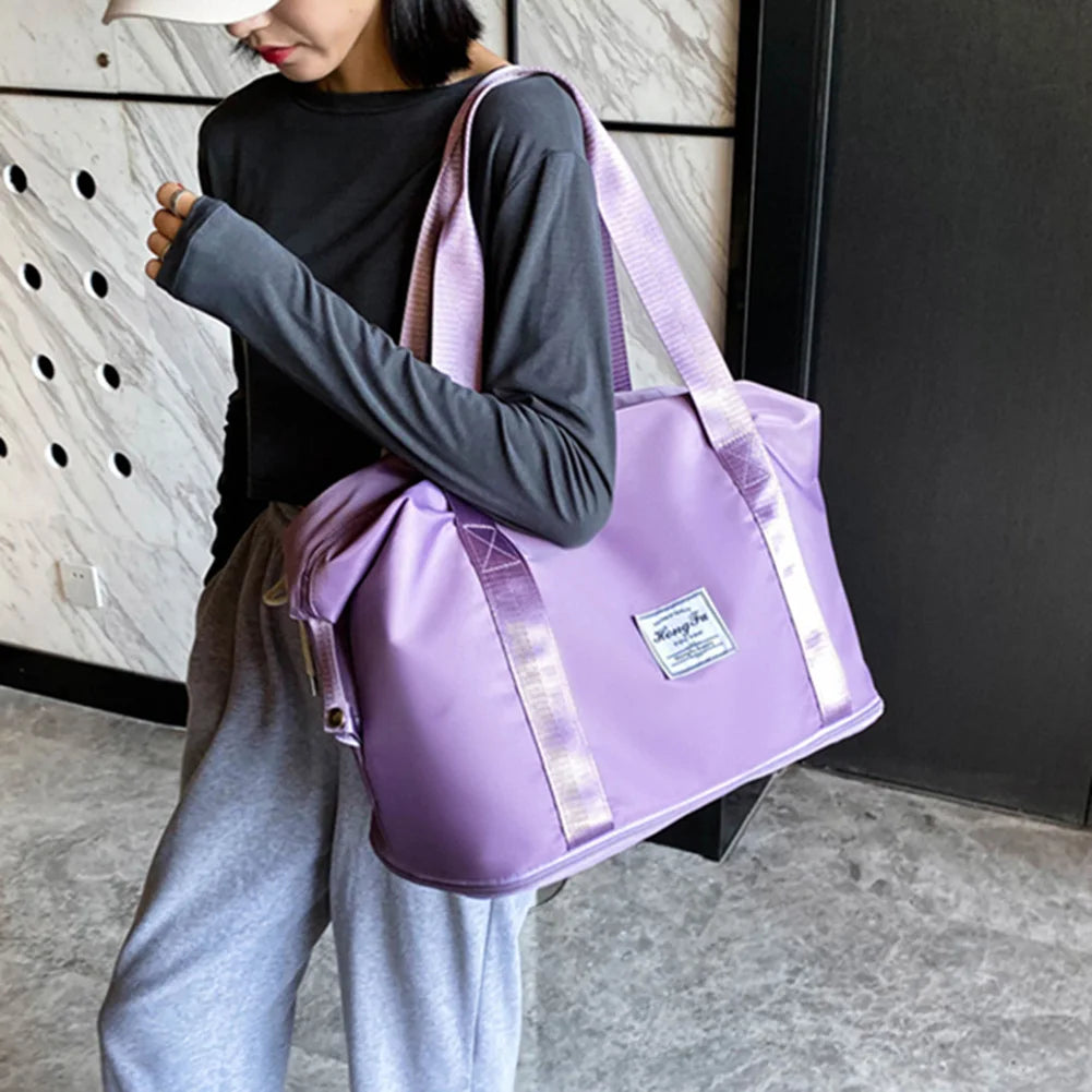 Patchwork Fitness Travel Shoulder Tote Bag for Women