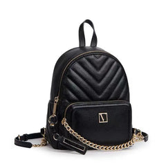 Quilted Chain Backpack for Women, Versatile Travel Bag with Pocket