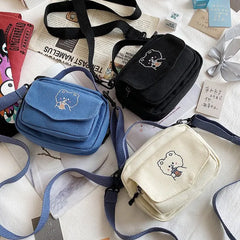 Women Canvas Crossbody Shoulder Messenger Bag Casual Mini Handbags Purse