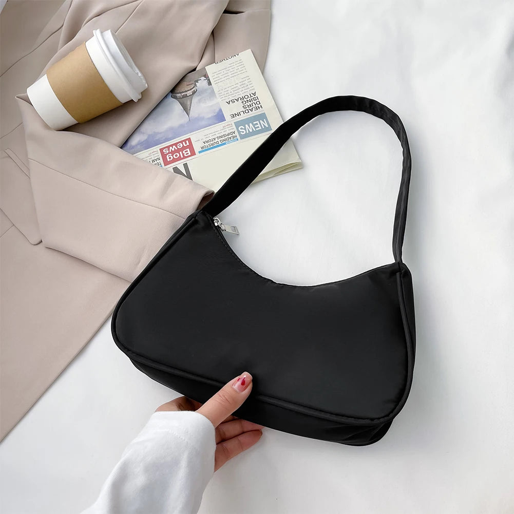 Women's Nylon Armpit Shoulder Bag Casual Small Purse Handbags
