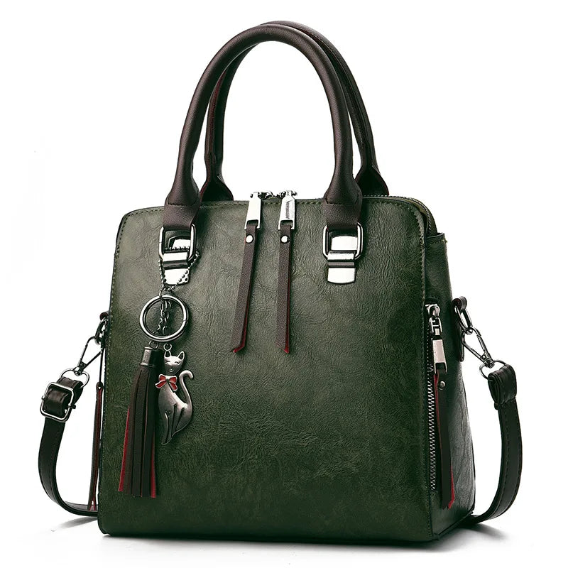 Retro Women's Handbag Large Middle-Aged Shoulder Messenger Bag