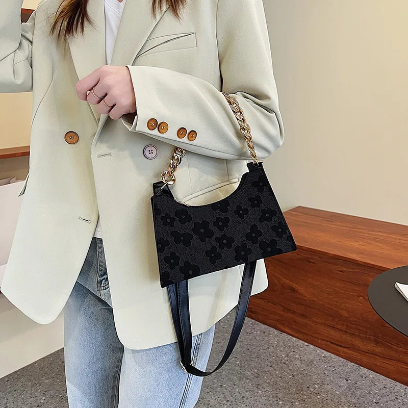 Women's Jacquard Chain Shoulder Bag Portable Spring Summer Bags