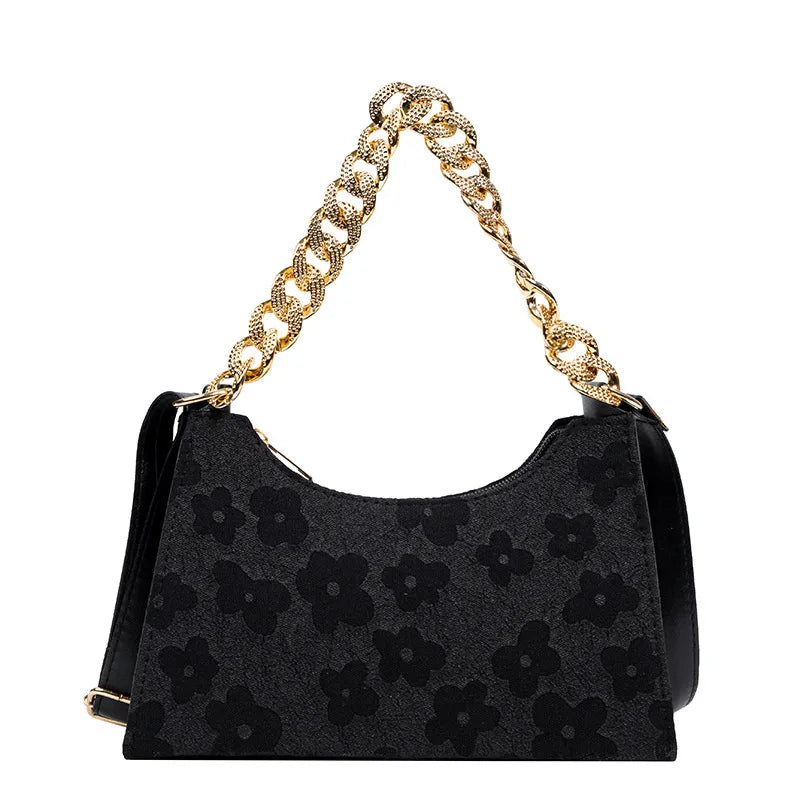 Women's Jacquard Chain Shoulder Bag Portable Spring Summer Bags