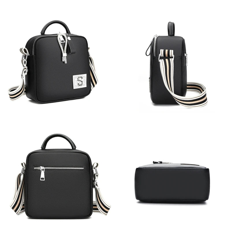 Women's Cowhide Shoulder Bag High Quality Leather Handbag