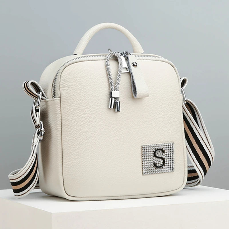 Women's Cowhide Shoulder Bag High Quality Leather Handbag