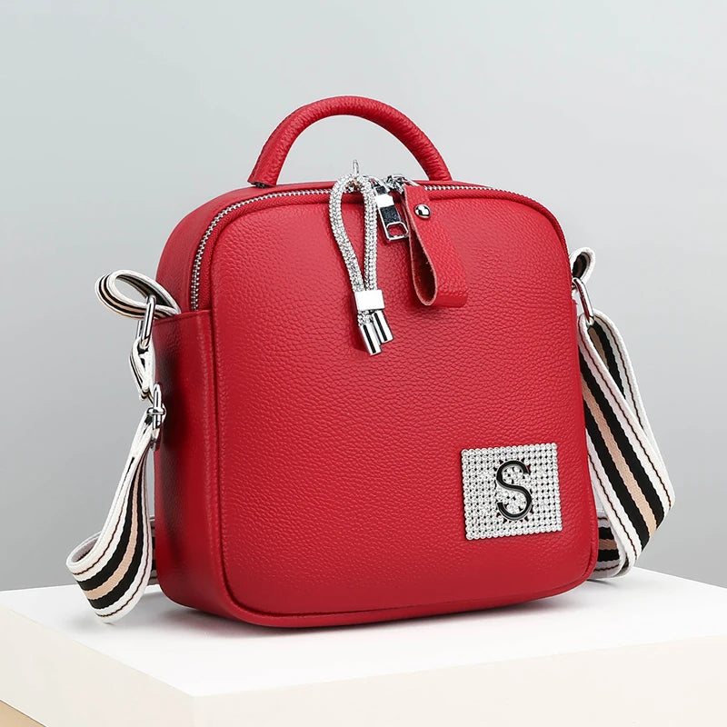 Women's Leather Handbag High Quality Cowhide Shoulder Messenger Bag