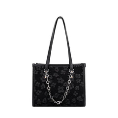 Women's Large Jacquard Chain Tote Shoulder Crossbody Bag