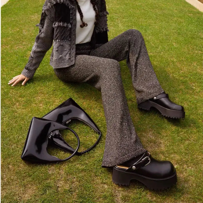 Women's Small Handbag Zipper Shoulder Bag PU Leather Lady Underarm Bag