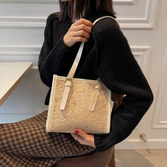 Women's Large Capacity Shoulder Tote Bag for Commuter, Autumn Simplicity Style