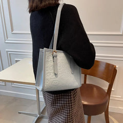 Women's Large Capacity Shoulder Tote Bag for Commuter, Autumn Simplicity Style