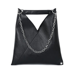 Women's High Capacity PU Leather Shoulder Bag with Chains