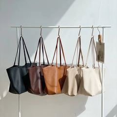 Women's Large Capacity Shoulder Bags PU Leather Handbags Retro Tote Bags
