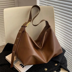 Women's Large Capacity Soft Leather Shoulder Bag Crossbody Tote Handbag