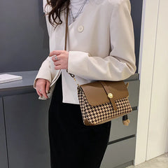 Women's Houndstooth Crossbody Bag Winter Fashion