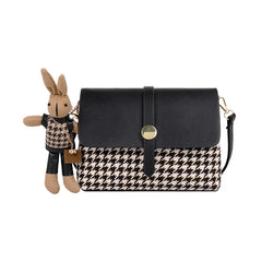 Women's Houndstooth Crossbody Bag Winter Fashion