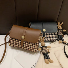 Women's Houndstooth Crossbody Bag Winter Fashion