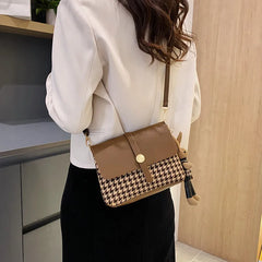 Women's Houndstooth Crossbody Bag Winter Fashion