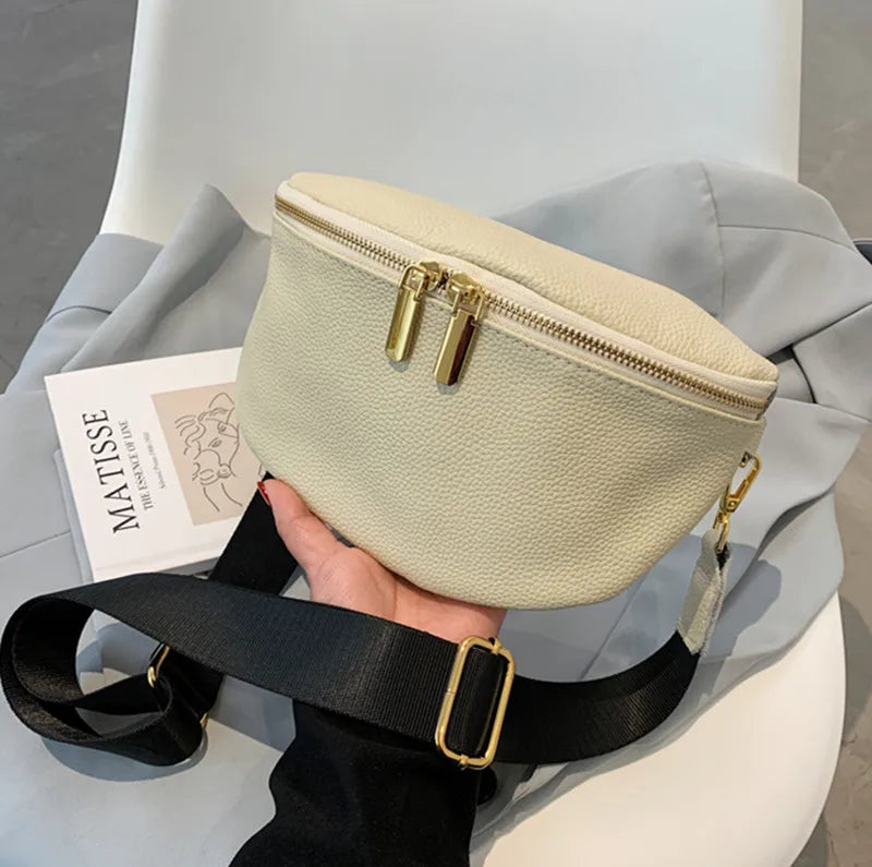 Women's PU Leather Fanny Pack Belly Shoulder Waist Bag