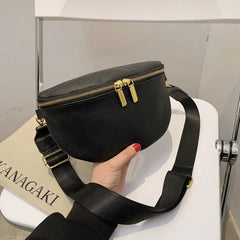 Women's PU Leather Fanny Pack Belly Shoulder Waist Bag