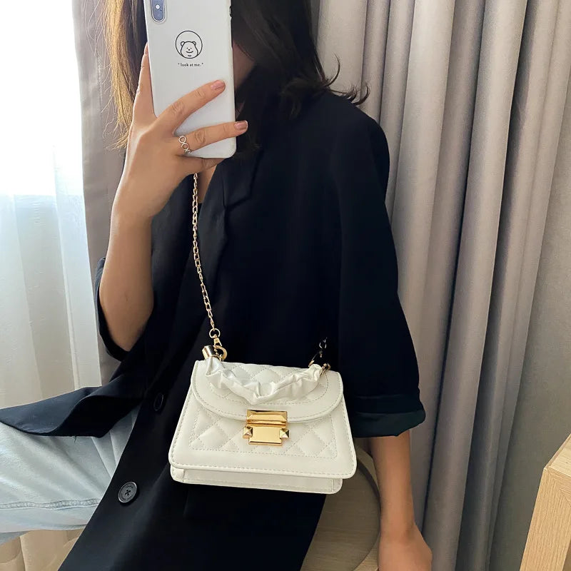 Women's Bag Mobile Phone Style Large Capacity Lingge Fold Chain Women Bags