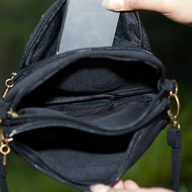 Women's National Style Flower Embroidery Canvas Shoulder Bag