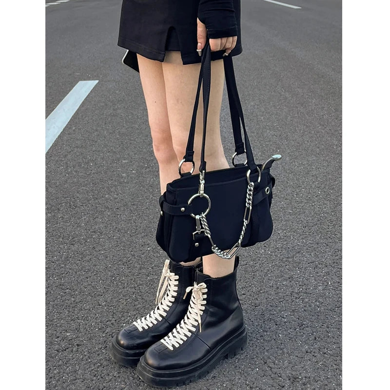 Women's High-end Chain Bag Motorcycle Shoulder Handbag