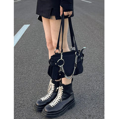 Women's High-end Chain Bag Motorcycle Shoulder Handbag