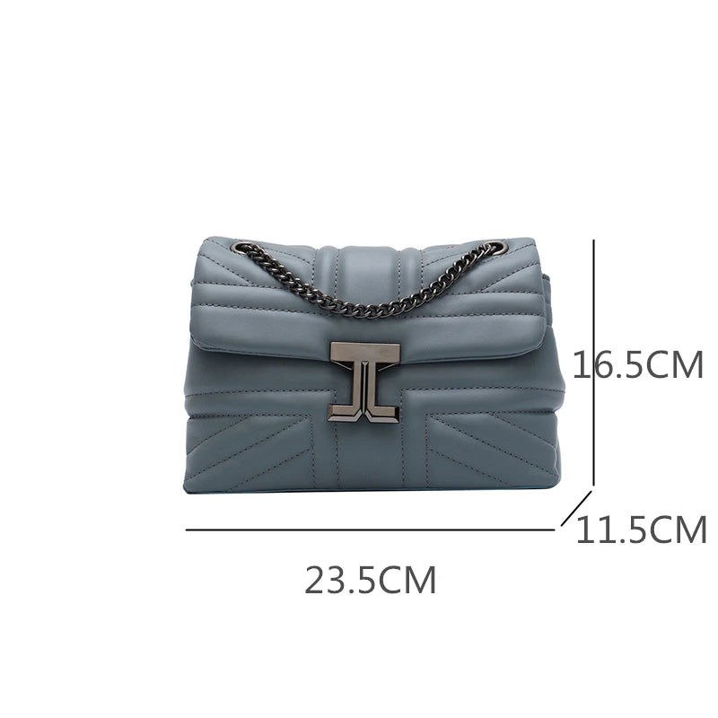 Women's Small Square Shoulder Bag with Chain Strap