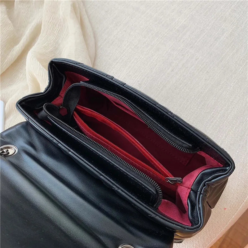 Women's Small Square Shoulder Bag with Chain Strap