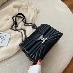 Women's Small Square Shoulder Bag with Chain Strap