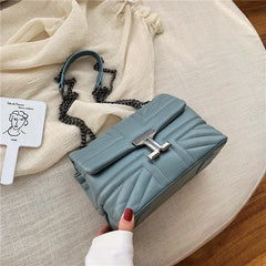 Women's Small Square Shoulder Bag with Chain Strap