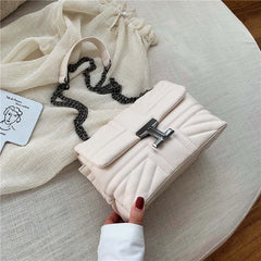 Women's Small Square Shoulder Bag with Chain Strap