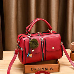 Women's PU Leather Shoulder Bag Pillow Bag Messenger Bag